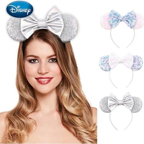 Classical Mouse Ears Headband For Women Girls Festival Party Princess Hairband Kids Sequin Bow Female Cute New Hair Accessories