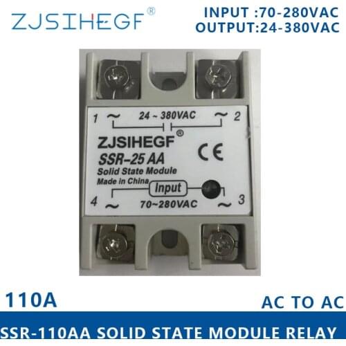 ZJSIHEGF SSR-110AA Solid State Relay Module Input 70-280VAC Output 24-380V AC For Thermocouple