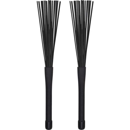 1 Pair Jazz Drum Brushes Retractable Drum Sticks 32 cm black