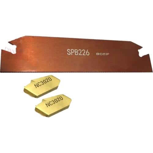1pc SPB226 Blade and 10pcs SP200 NC3020 PC9030 SPB Slotting and Cutting Insert SPB26-2 Lathe CNC Tool Holder Set