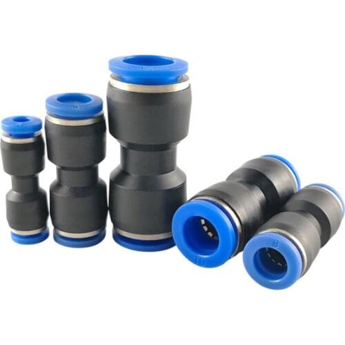 10pcs Air Pneumatic Push in Connect Fitting OD Tube Equal Straight Union Connector 4-14mm Gas Connector Slip Lock Quick Coupling