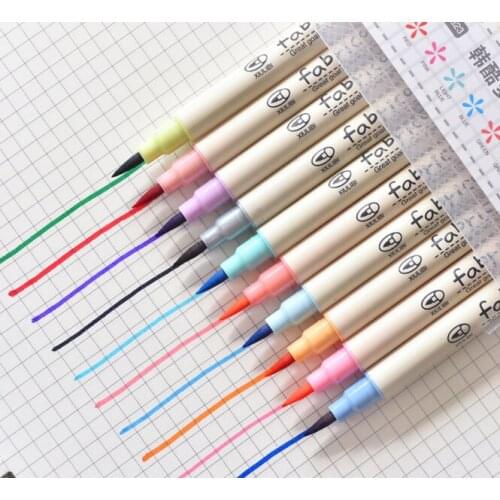 10 pcs Fabricolor touch write brush pen Color Calligraphy marker pens set Chinese Stationery Drawing art School supplies art