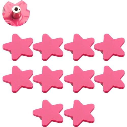 10Pcs Cartoon Rubber Door Handles Cute Children room Kitchen Pink Star Cabinet Knobs and Handles Furniture Handle Drawer Pulls