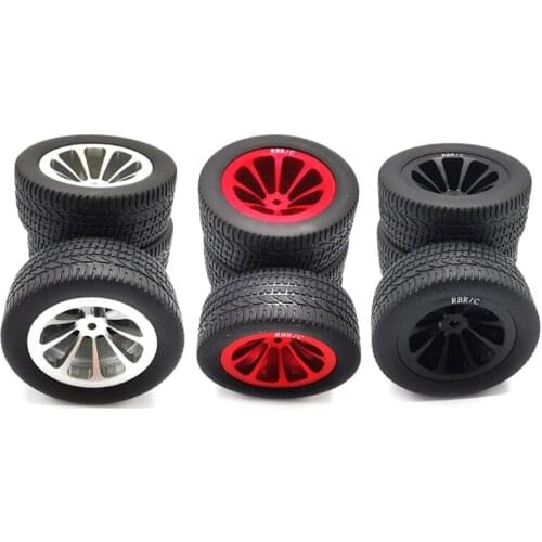4PCS Tires Wheels Rims Set Assembled Tyre for WPL D12 RC Crawler Car Upgrade Spare Parts