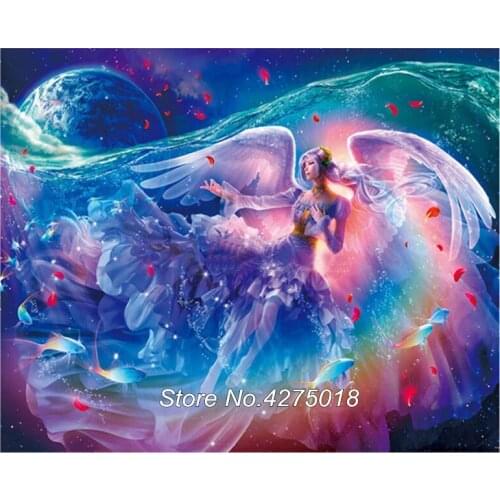 5d Diy Diamond Painting fantasy Angel Full Square/Round Diamond Embroidery beads mosaic Pattern puzzle painting wall art YG747