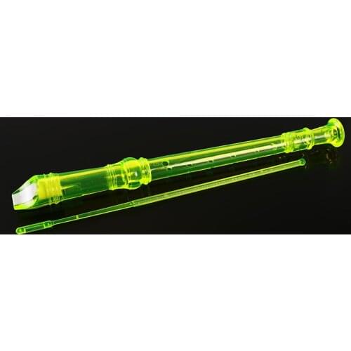 8 Holes Recorder Flute + Cleaning Rod Piccolos Accessories Transparent for Beginners Student Plastic 8-11 Years ABS Unisex