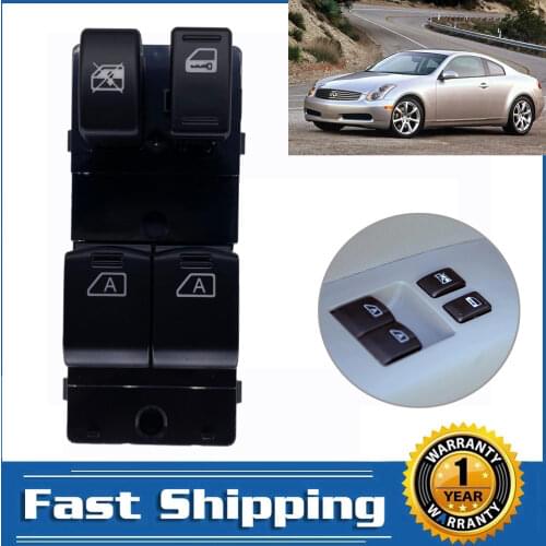 Car Electric Power Master Window Control Switch Front Left Driver Side for NISSAN 350Z 2003-2008 Infiniti G35 Coupe 2005-2007