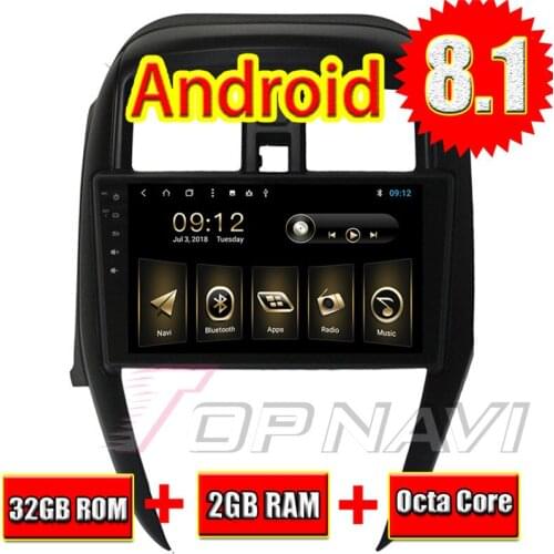 Car Head Unit for Nissan Sunny 2014 2015 2016 Android 8.1 9'' Topnavi Auto Octa Core 32G Internal Memory Multimedia Players 2Din