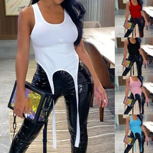 Basic Long Ribbon White Tank Tops For Women Hight Street Casual Wear Summer Chic Fashionable Vest Club Wear Camisole 2021