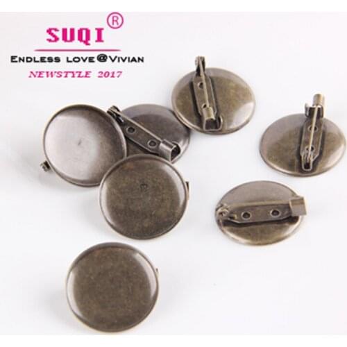 ELLV DIY 3 Size Vintage Bronze Plated Iron Thickening Base Brooch With Safety Pins Fit 20 pieses