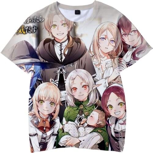2021 Hot Sale Anime Mushoku Tensei 3D Printed T-Shirt Men/Women Summer Casual Fashion Hip Hop Short Sleeve Oversize Tops