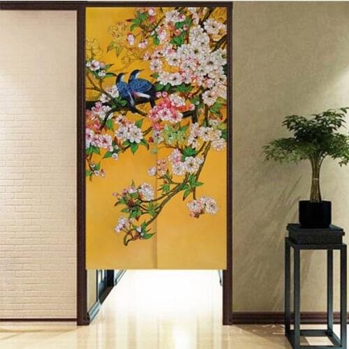 Fyjafon Curtain Kitchen Half Tube Curtain Thick Printed Door Curtain Hallway Hotel Washable Decorative Short Curtains Customized