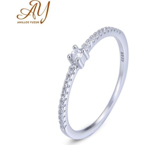 Anillos Yuzuk Real 925 Sterling Silver Pink White Purple Zircon Ring For Fashion Women Jewelry Engagement Party Gift Wholesale