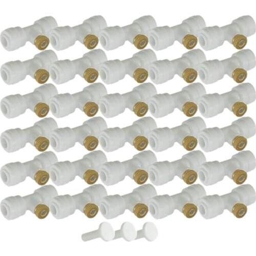30Pcs Misting Nozzles Kit Cooling System Mister Nozzles Slip-Lock Tees Fog Nozzles for Patio Misting System Garden