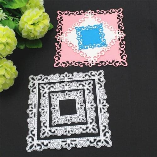 Metal Cutting Die Square Lace Scrapbooking Mold Paper DIY Cards Postcard Handmade Craft Stencil Album Handcraft Embossing Moulds