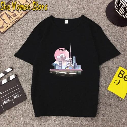 New summer Japanese style T Shirt Camp Mount Fuji T-Shirt Cotton Laid Back Camp Tee Shirt t shirt for women y2k top