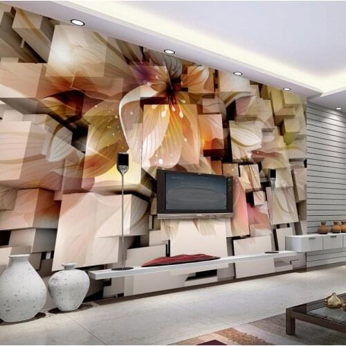 Custom Any Size Mural Wallpaper 3d flowers non woven wallpaper living room wallpaper 3d painting