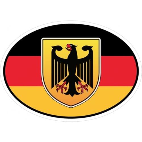S40709# Self-adhesive Decal Germany Flag Coat of Arms Car Sticker Waterproof Auto Decors on Bumper Rear Window