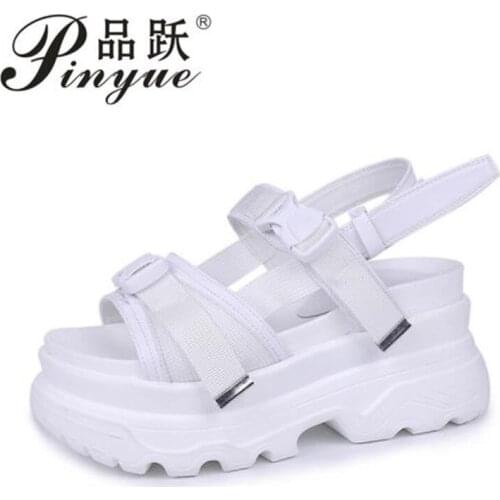 Casual Solid Color Black White summer women sandals wedges womens shoes platform High Heels Student Girl Sandals 35--39
