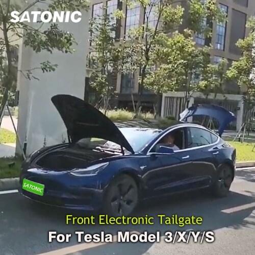 SATONIC Electric Front Tailgate Car Modified Automatic Lifting Power Frunk For Tesla Model 3 Y S X APP Control Waterproof