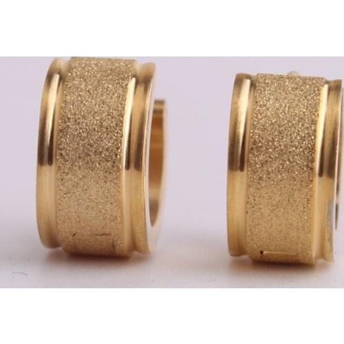 Gold color Scrub 316L Stainless Steel Stud Earrings for men women wholesale