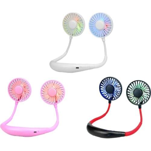 Neck Fan Rechargeable 1500mAh Battery Operated with 3 Speeds, 7 LED lights X7XA