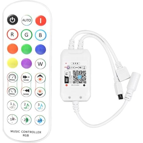 LED Strip Light WiFi RGB Controller DC12V-24V Android IOS APP Alexa Google Magic Home IR Control