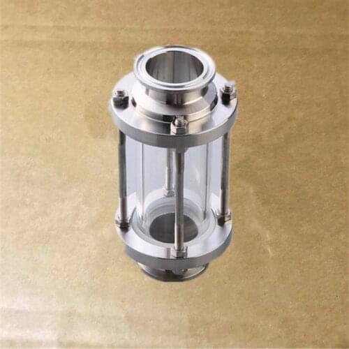 57mm Tri Clamp Clover Sanitay Flow Sight Glass Diopter Fit 77mm Pipe OD 304 Stainless Steel Fitting Homebrew Diary Product