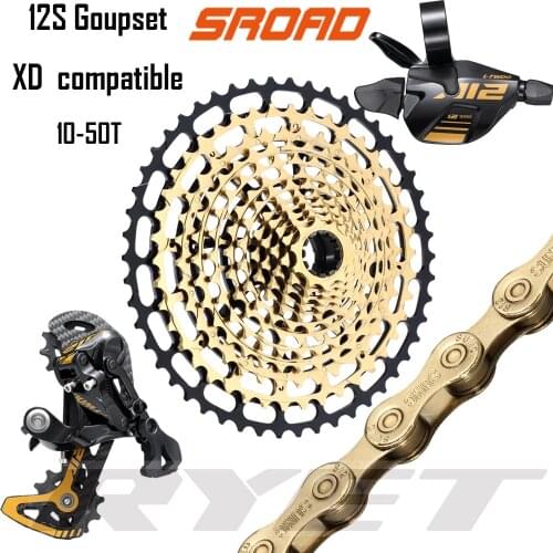 RYET Bicycle Groupset 12 Speed Rear Derailleur 10-50T Cassette ULT Group Set Mountain Bike Shifter MTB 12speed 12s Cassette