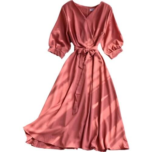 VWBQNZ Solid Summer Dresses