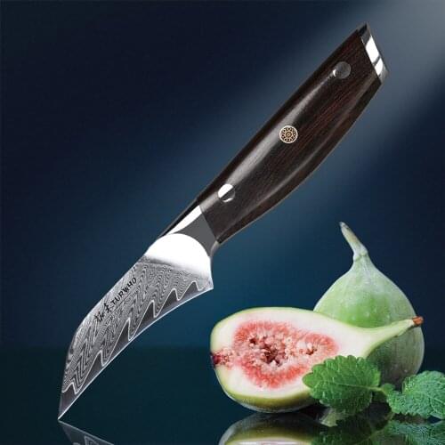 TURWHO 3.5 inch Pro Paring Knife Japanese Damascus Steel Knives Super sharp blade Fruits Vegetables Cutting Tools G10 Handle
