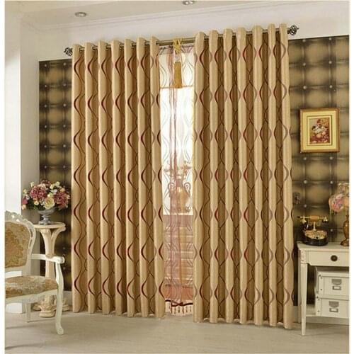 European Style Double-Sided Printed Wave Striped Design Blackout Curtain For Living Room Window Drapes Treatment Home Decoration