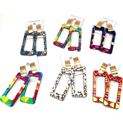 2021 Newest Women Geometric Stud Earrings can mixed colors