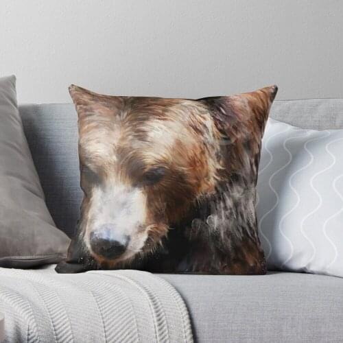Bear Gold Throw Pillow Cushion Cover Polyester throw pillows case on sofa home living room car seat decor 45x45cm