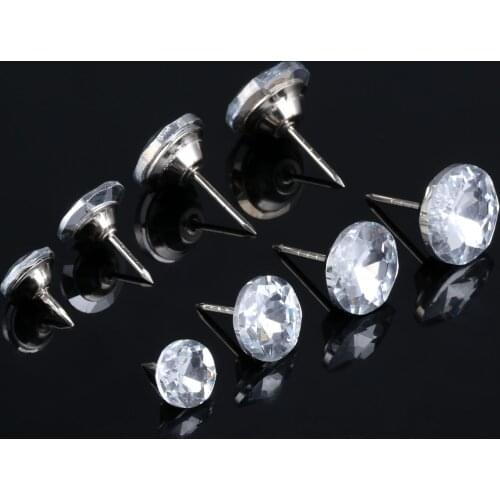 10Pcs 14/18/20/22mm Decorative Nails Diamond Crystal Upholstery Nails Button Tacks Studs Pins Wall Sewing Furniture Decoration