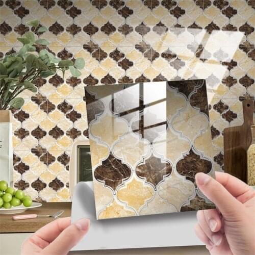 10x10cm Vintage Waterproof Tile Stickers Droplet Shape Tile Adhesive Kitchen Wall Stickers For Bathroom Home Sticker Crystal