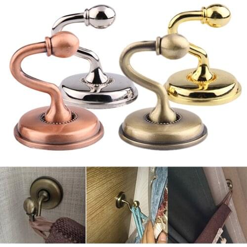 2PCS U Shaped Curtain Holdback Accessories Buckle Hooks Hanger Window Home Decor Vintage Holder Ball Wall Mounted