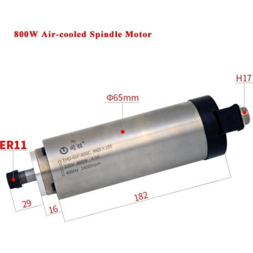 20Pcs 220V 0.8KW Air-Cooled Spindle Motor with 9M Lines + 20Pcs 1.5KW Inverter+ 20Pcs 65mm Dust Cover+ 20Pcs 65mm Bracket