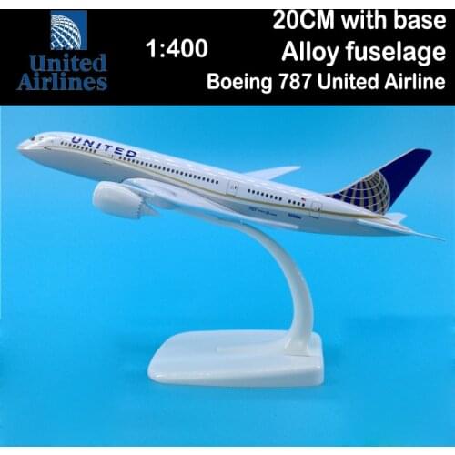 20cm 1/400 Boeing 787 United Airlines Airplane Model Toys Aircraft Diecast Plastic Alloy Plane Airliner Gift for Kids Adult Gift