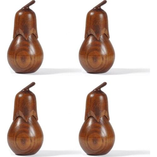 4PCS Eggplant Wooden Storage Jar Toothpick Holder Seasoning Can Sugar Bowl with Lid Kitchen Tool Salt Storage Box