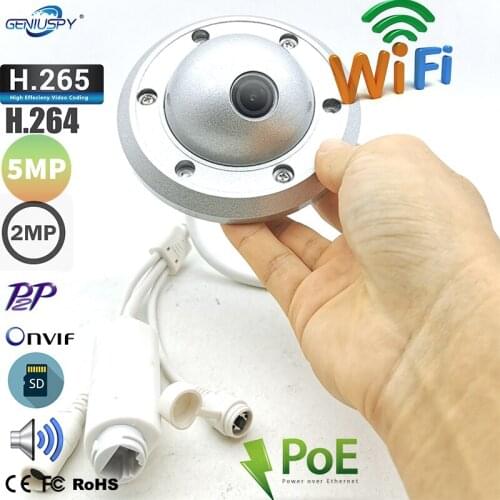 5MP 2MP HD Vandalproof Elevator Camera Dome UFO Lift Wifi Wireless Wide Angle IP POE Camera Audio TF Card Recording For Lift Use