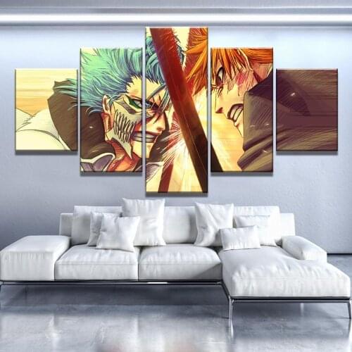 5 Piece Canvas Art HD Print Picture Grim Reaper Anime Poster Modern Decorative Paintings Home Decorations Wall Living Room Decor