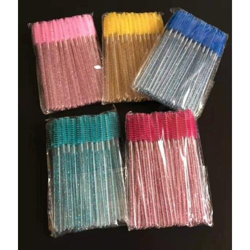 500pcs Disposable Eyelash Brush Mascara Wands Spoolies for Eye Lashes Extension Eyebrow and Makeup Brushes Rose Pink makeup tool