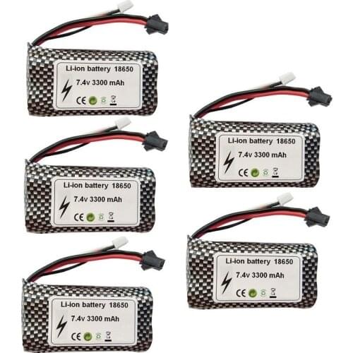 1-5pcS 7.4V 3300mAh Lipo Battery 18650 for wltoys 18301 18302 18311 18312 104310 104311 MN99S D90 Q1 Huina1592 Rc Cars Drones