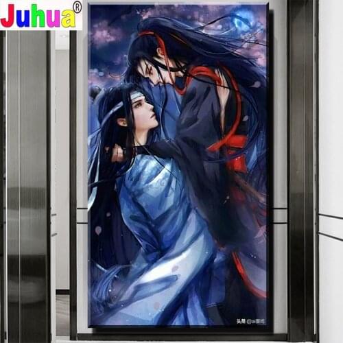 Big Size Diamond Mosaic Mo dao Zhu Shi 5D Diy Diamond Painting Embroidery Full Kit Anime Characters Cross Stitch Lover Gift