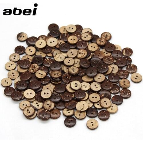 100pcs/lot 11mm Natural Coconut Buttons Diy Sewing Garment Accessories Wooden Flatback button for Scrapbooking Decoration