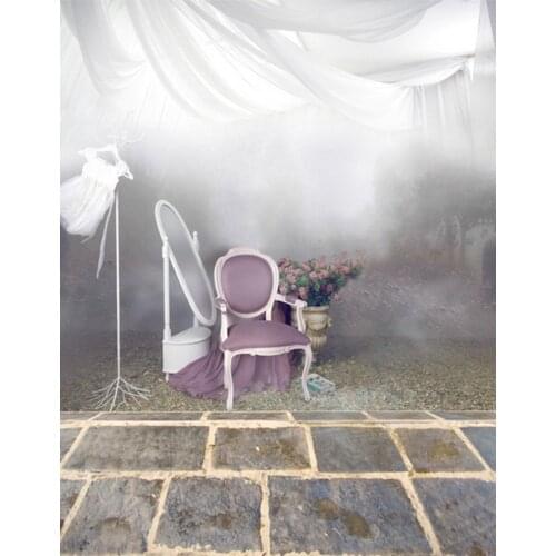 5x7ft Hazy Chair Flowers Photography Backdrops Photo Props Studio Background
