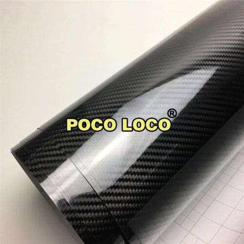 High Gloss Carbon Fiber Black For Car Front Rear Mini Sticker Reflective Carbon Fiber Wrap Trim Decal Vinyl Interior Sticker