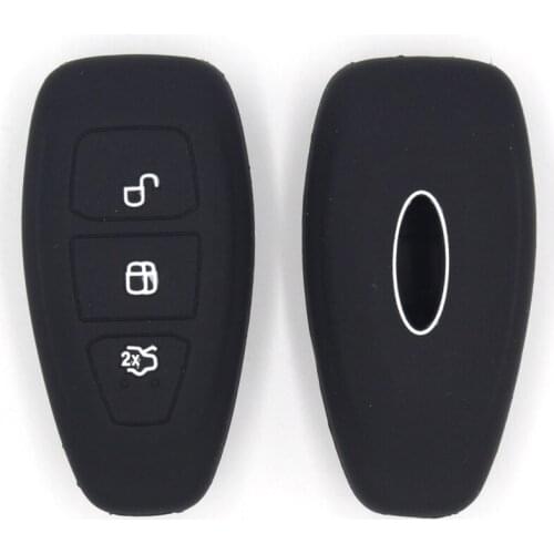 KAPU Multi-color Silicone Car Key Case Cover for Ford Mondeo Focus Fiesta Replacement Auto 3 Buttons Key Protector