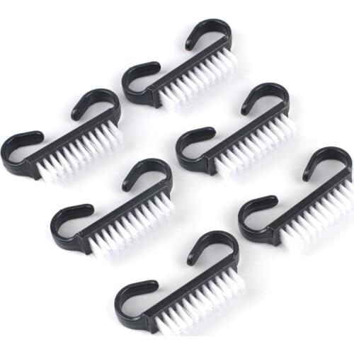 100Pcs Nail Cleaning Brush For Manicure Soft Remove Dust Cleaner Acrylic Plastic Black Handle Powder Remover Pedicure Brush Set